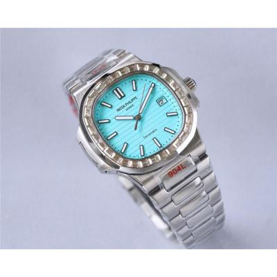 Replica Nautilus Japan Miyota 8215 Automatic Mens Watch Blue Dial Diamonds Case Stainless Steel E212