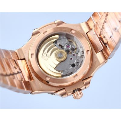 Replica Nautilus Japan Miyota 8215 Automatic Mens Watch Silver Dial Diamonds Case Rose Gold A E213