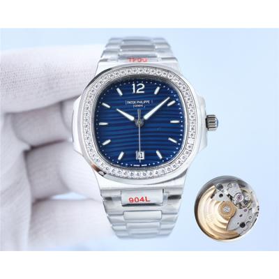 Replica Nautilus Japan Miyota 8215 Automatic Mens Watch Blue Dial Diamonds Case Stainless Steel B E213