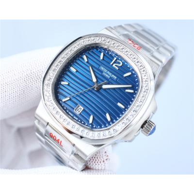 Replica Nautilus Japan Miyota 8215 Automatic Mens Watch Blue Dial Diamonds Case Stainless Steel B E213