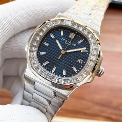 Replica Nautilus A21j Automatic Movement Mens Watch Blue Dial Diamonds Case Stainless Steel A E217