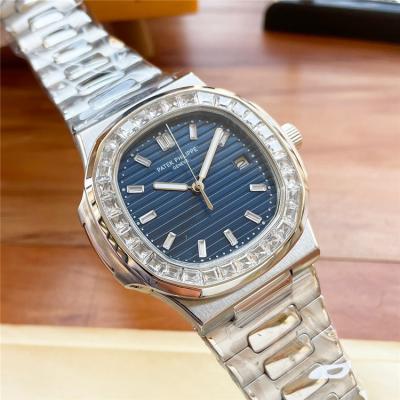 Replica Nautilus A21j Automatic Movement Mens Watch Blue Dial Diamonds Case Stainless Steel A E217