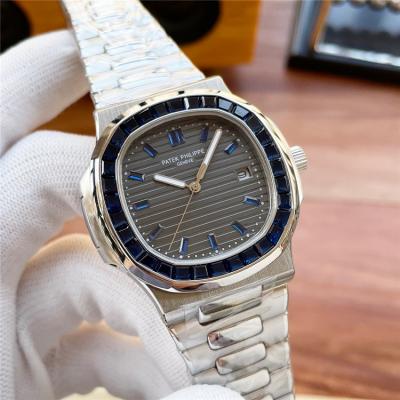 Replica Nautilus A21j Automatic Movement Mens Watch Blue Dial Diamonds Case Stainless Steel A E217