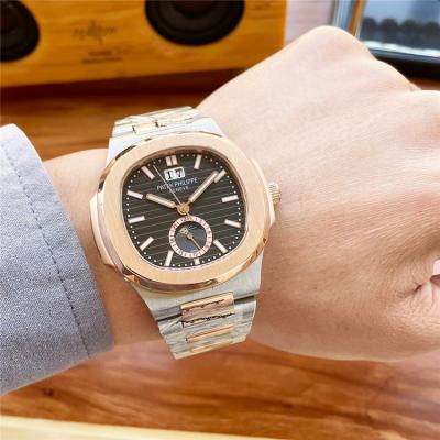 Replica Nautilus A21j Automatic Movement Mens Watch Black Dial Two Tone Rose Gold E219