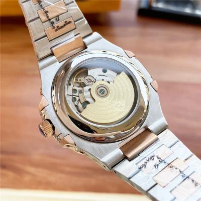 Replica Nautilus A21j Automatic Movement Mens Watch Black Dial Two Tone Rose Gold E219