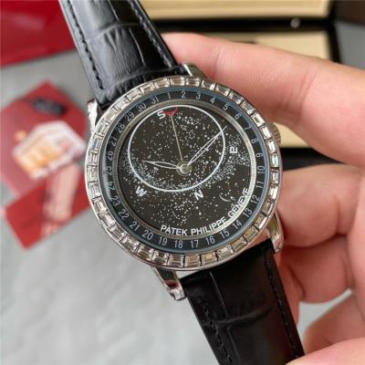 Replica Grand Complications Japan Miyota 8215 Automatic Mens Watch Starry Sky Dial Diamonds Case Leather Strap A E222