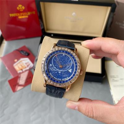 Replica Grand Complications Japan Miyota 8215 Automatic Mens Watch Starry Sky Dial Diamonds Case Leather Strap B E222