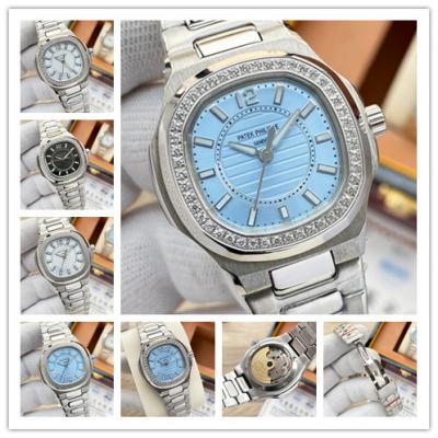 Replica Nautilus A21j Automatic Movement Womens Watch Blue Dial Diamonds Case Stainless Steel E225