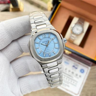 Replica Nautilus A21j Automatic Movement Womens Watch Blue Dial Diamonds Case Stainless Steel E225