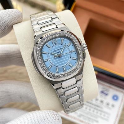 Replica Nautilus A21j Automatic Movement Womens Watch Blue Dial Diamonds Case Stainless Steel E225