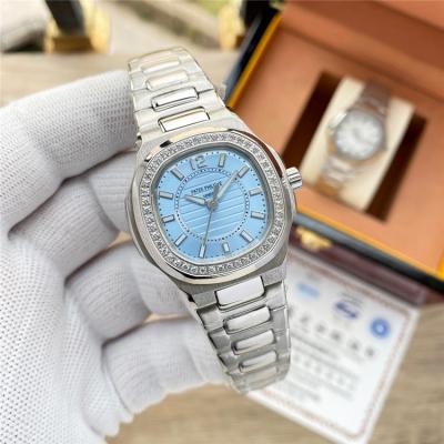 Replica Nautilus A21j Automatic Movement Womens Watch Blue Dial Diamonds Case Stainless Steel E225