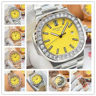 Replica Nautilus A21j Automatic Movement Mens Watch Yellow Dial Diamonds Case Stainless Steel E227