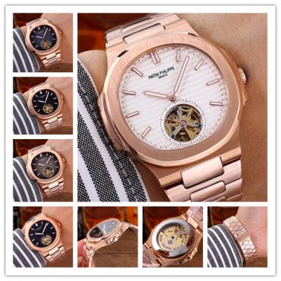 Replica Nautilus A21j Automatic Movement Mens Watch White Tourbillon Dial Rose Gold C G11