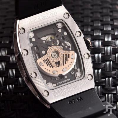 Replica RM71-01 A21j Automatic Movement Womens Watch Skeleton Dial Diamonds Case Rubber Strap E06