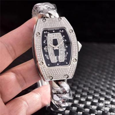 Replica RM71-01 A21j Automatic Movement Womens Watch Skeleton Dial Diamonds Case Stainless Steel E07