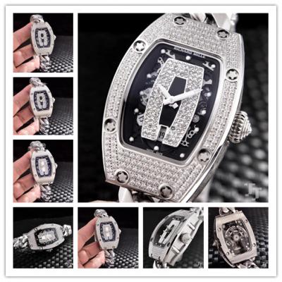 Replica RM71-01 A21j Automatic Movement Womens Watch Skeleton Dial Diamonds Case Stainless Steel E07