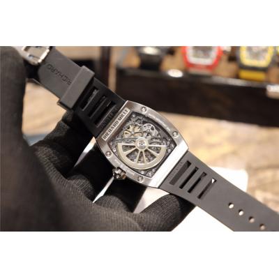 Replica RM67-01 Japan Miyota 8215 Automatic Movement Mens Watch Skeleton Dial Diamonds Case Rubber Strap E10