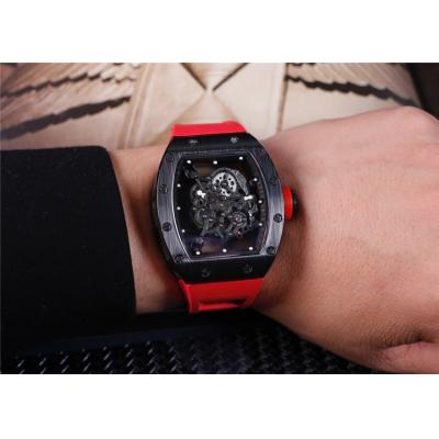 Replica RM055 A21j Automatic Movement Mens Watch Skeleton Dial Rubber Strap E14