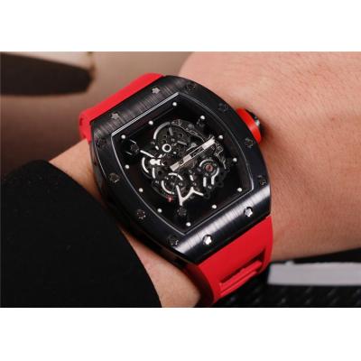 Replica RM055 A21j Automatic Movement Mens Watch Skeleton Dial Rubber Strap E14