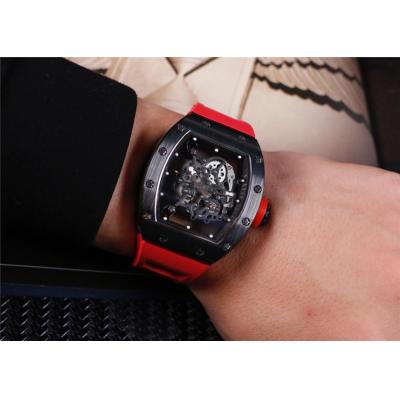 Replica RM055 A21j Automatic Movement Mens Watch Skeleton Dial Rubber Strap E14