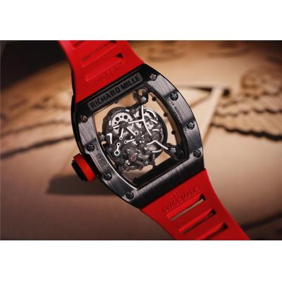 Replica RM055 A21j Automatic Movement Mens Watch Skeleton Dial Rubber Strap E14