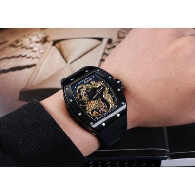 Replica RM052-2 6T51Automatic Movement Mens Watch Skeleton Dial Rubber Strap E19