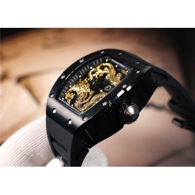 Replica RM052-2 6T51Automatic Movement Mens Watch Skeleton Dial Rubber Strap E19