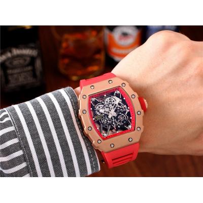 Replica RM35-01 A21j Automatic Movement Mens Watch Skeleton Dial Rubber Strap A E28