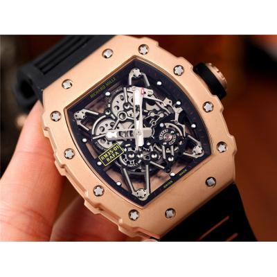 Replica RM35-01 A21j Automatic Movement Mens Watch Skeleton Dial Rubber Strap A E28