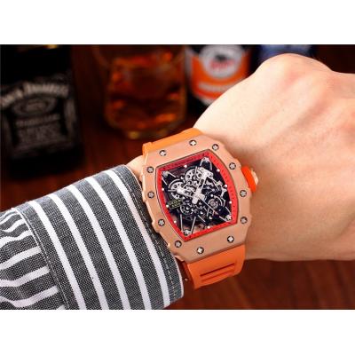 Replica RM35-01 A21j Automatic Movement Mens Watch Skeleton Dial Rubber Strap A E28