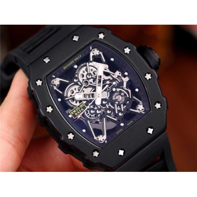 Replica RM35-01 A21j Automatic Movement Mens Watch Skeleton Dial Rubber Strap B E28