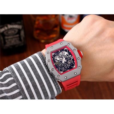 Replica RM35-01 A21j Automatic Movement Mens Watch Skeleton Dial Rubber Strap C E28