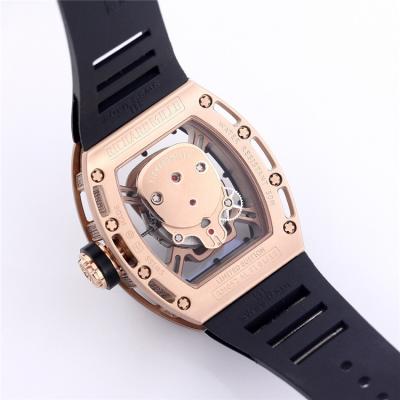 Replica RM52-01 A21j Automatic Movement Mens Watch Skull Diamonds Dial Diamonds Case Rubber Strap E39