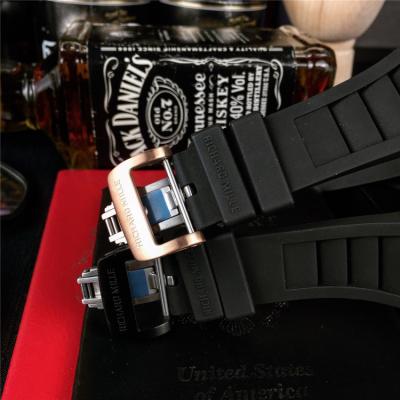 Replica RM012 A21j Automatic Movement Mens Watch Skeleton Dial Diamonds Case Rubber Strap E42