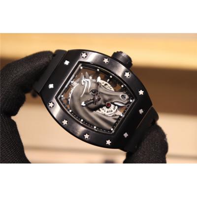 Replica RM052-2 Japan Miyota 8215 Automatic Movement Mens Watch Skeleton Dial Rubber Strap E47