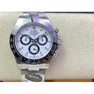 BTF Daytona Panda 116500 SA4130 Automatic Chronograph Mens Watch Ceramics Bezel White Dial 904L SS Bracelet Best Edition