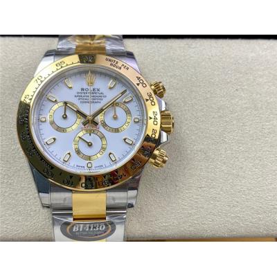 Daytona 116503 SA4130 Automatic Chronograph Mens Watch Best Edition BTF Two Tone YG White Dial 904L SS Bracelet CHS