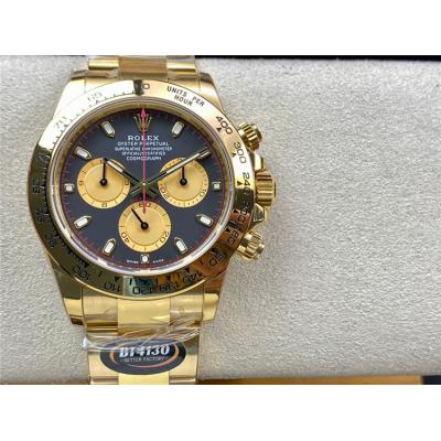 Daytona 116508 SA4130 Automatic Chronograph Mens Watch Best Edition BTF YG Black Gold Dial 904L SS Bracelet CHS