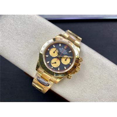 Daytona 116508 SA4130 Automatic Chronograph Mens Watch Best Edition BTF YG Black Gold Dial 904L SS Bracelet CHS