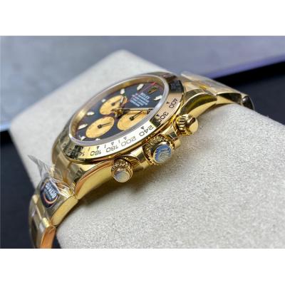 Daytona 116508 SA4130 Automatic Chronograph Mens Watch Best Edition BTF YG Black Gold Dial 904L SS Bracelet CHS