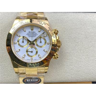 Daytona 116508 SA4130 Automatic Chronograph Mens Watch Best Edition BTF YG White Dial 904L SS Bracelet CHS