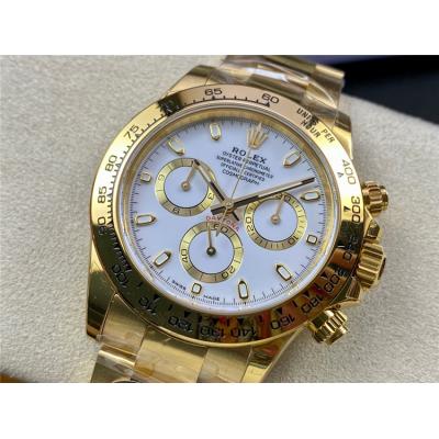 Daytona 116508 SA4130 Automatic Chronograph Mens Watch Best Edition BTF YG White Dial 904L SS Bracelet CHS