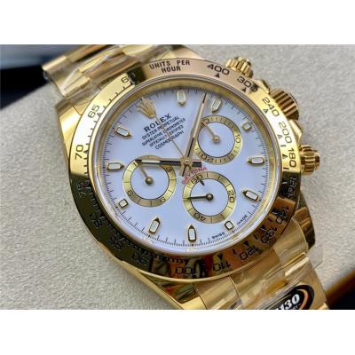 Daytona 116508 SA4130 Automatic Chronograph Mens Watch Best Edition BTF YG White Dial 904L SS Bracelet CHS