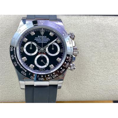 Daytona 116519 SA4130 Automatic Chronograph Mens Watch Best Edtiion BTF Black Diamonds Dial Oysterflex Rubber CHS