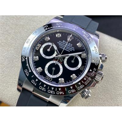 Daytona 116519 SA4130 Automatic Chronograph Mens Watch Best Edtiion BTF Black Diamonds Dial Oysterflex Rubber CHS