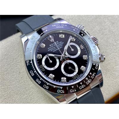 Daytona 116519 SA4130 Automatic Chronograph Mens Watch Best Edtiion BTF Black Diamonds Dial Oysterflex Rubber CHS