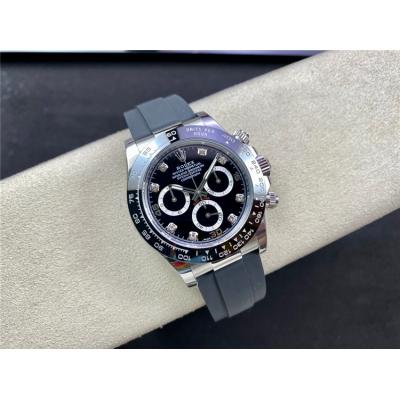 Daytona 116519 SA4130 Automatic Chronograph Mens Watch Best Edtiion BTF Black Diamonds Dial Oysterflex Rubber CHS