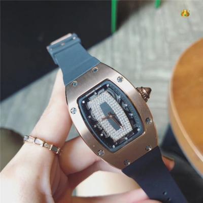 Replica RM007-1 A21j Automatic Movement Womens Watch Diamonds Dial Rubber Strap B E57