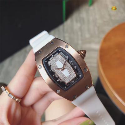 Replica RM007-1 A21j Automatic Movement Womens Watch Diamonds Dial Rubber Strap B E57