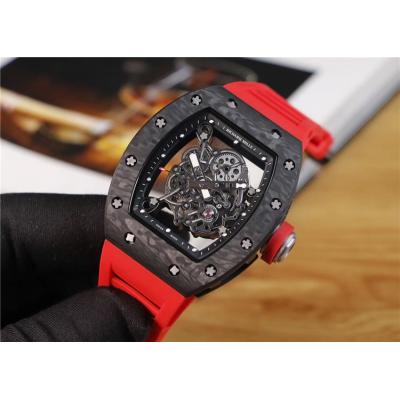 Replica RM055 A21j Automatic Movement Mens Watch Skeleton Dial Rubber Strap E59